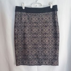 Womens The Limited Black Skirt with Nude Lining with Side Zipper Closure Size 6